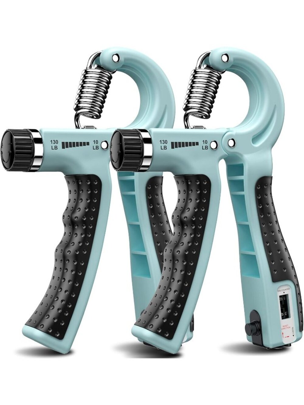 2 Pack Adjustable Deep Blue Hand Grip Strengthener 10-130 lbs Forearm Trainer